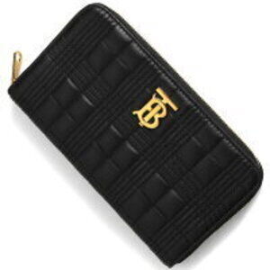 Burberry Lola Quilted Check Long Wallet Black Zip